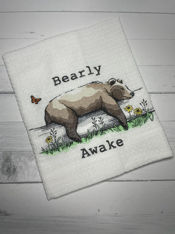 Embroidered Tea Towel Bear