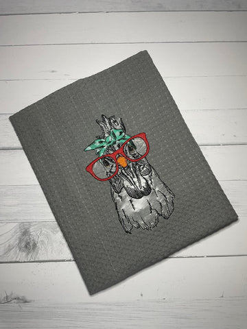 Embroidered Tea Towel Cockatoo