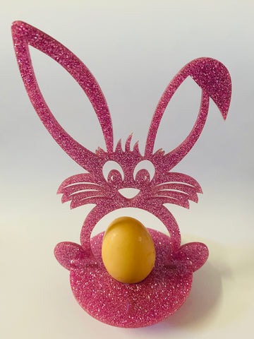 Easter Bunny Egg Holders Glitter Pink