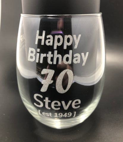 Personalised Stemless Wine Glasses - Laser Cut Crafts