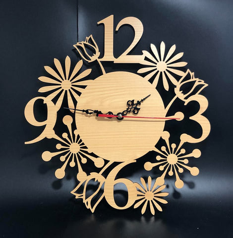 Floral Cut Out Design Clock - Laser Cut Crafts