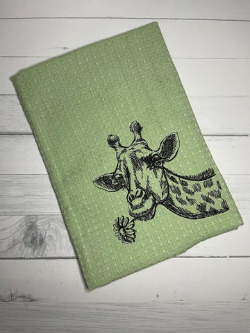 Embroidered Tea Towel Giraffe