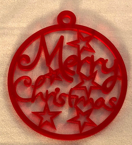 Merry Christmas Bauble Single Or 5 Pack - Laser Cut Crafts