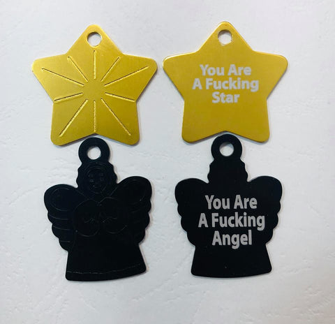 Engraved Star & Angels - Laser Cut Crafts