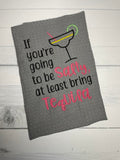 Embroidered Tea Towel Salty Tequila