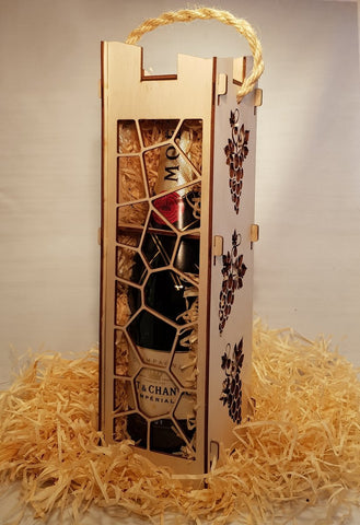 Personal Engraved Decorative Wine Box - Laser Cut Crafts