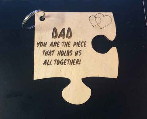 Father’s Day puzzle piece keyrings