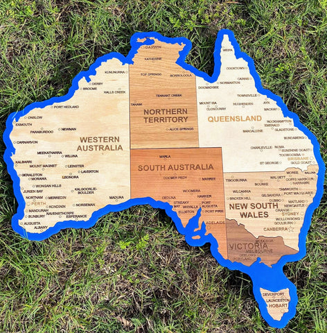 Engraved Australia Map
