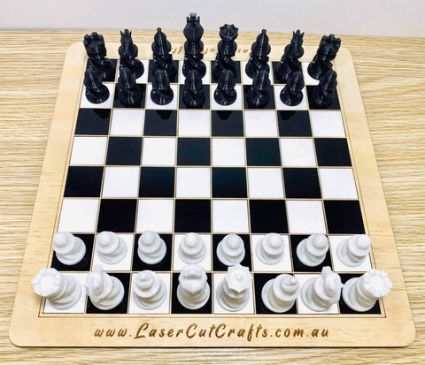 Chess set Laser cut + 3D printed